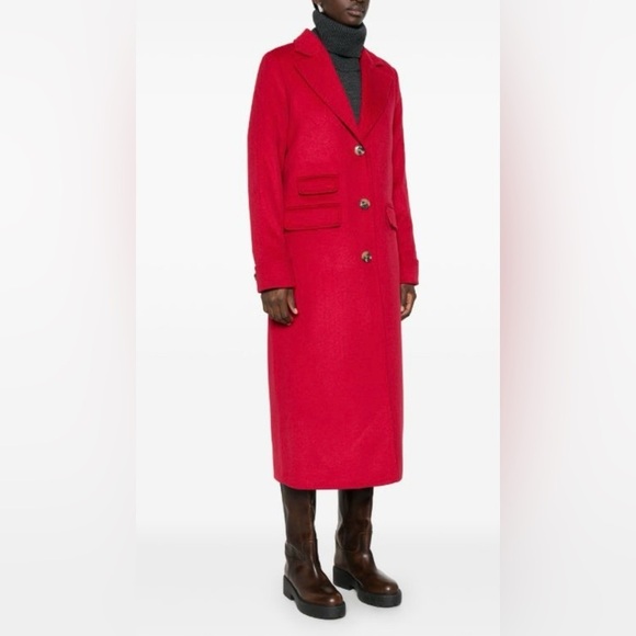 Ralph Lauren Women’s Single Breast Crimson Wool Blend Dress Over Coat Size 8 - Picture 8 of 16